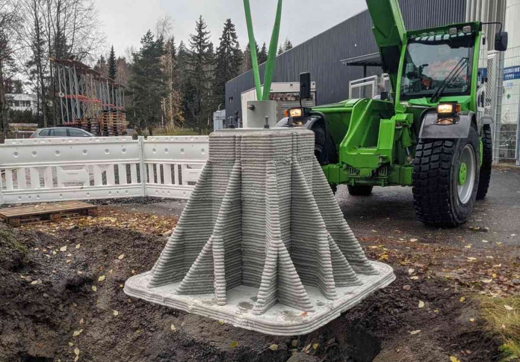 Desarrollan hormigón impreso 3D con materiales reciclados en Finlandia