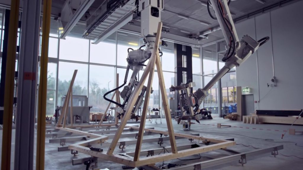 Cuando los robots montan estructuras de madera