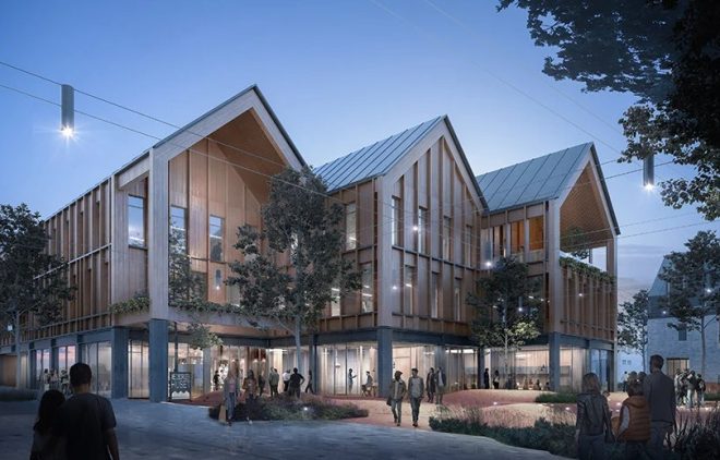 Edificio en madera cultivará un jardín babilónico en Dinamarca