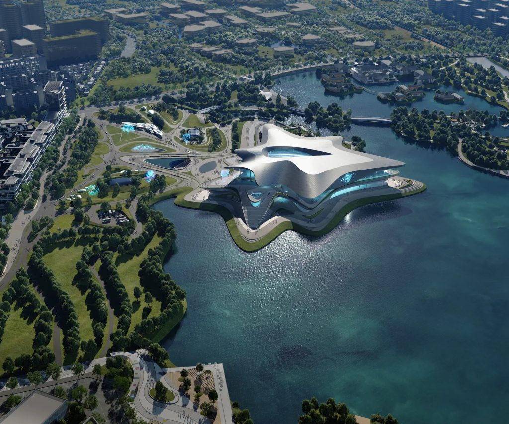 Zaha Hadid Architects hace flotar un museo de ciencia ficción