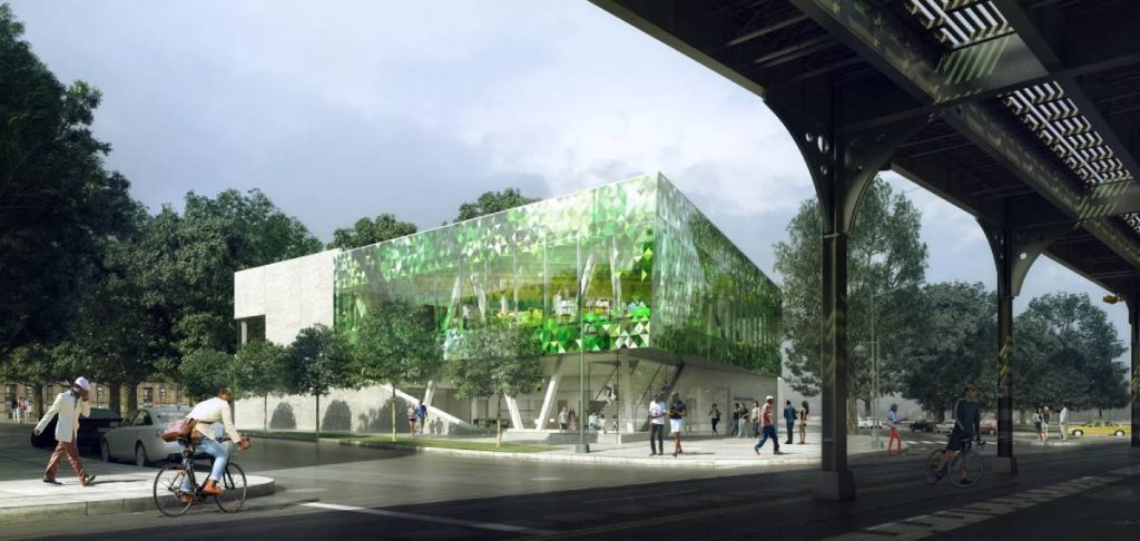 Biblioteca pública Westchester Square: un espacio “verde” de hormigón en Nueva York