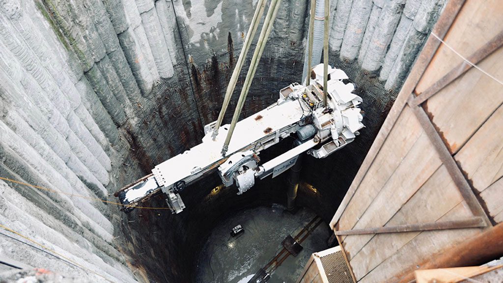 Años de construcción del túnel Hydro One en proceso