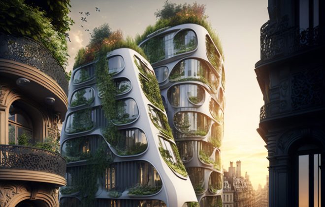 El edificio eco-futurista protectado en París mediante inteligencia artificial