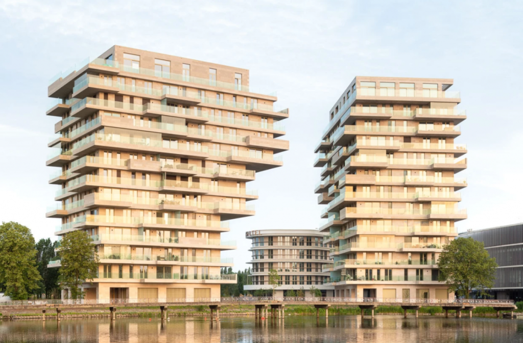Humanizar el rascacielos de Waregem Waterfront